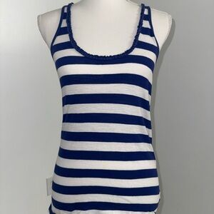 Vintage‎ Y2K American Eagle Outfitters Striped Racerback Tank Top Blue White S
